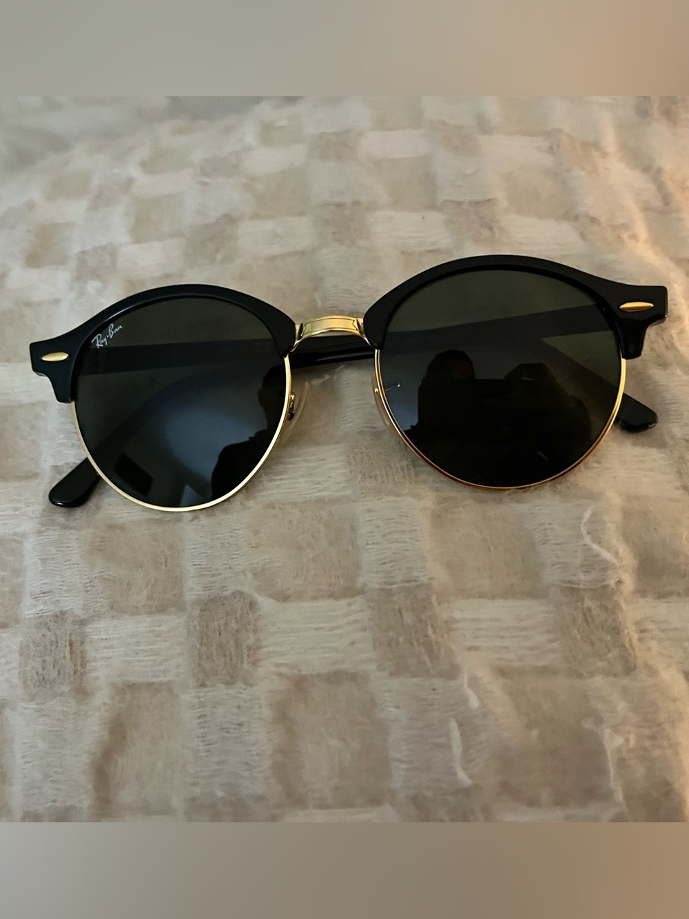 Ray-Ban Black and Gold Round Sunglasses